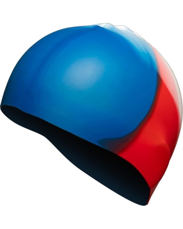 Gorro de Natación Cressi Swift Blanco/Rojo/Azul | Silicona Hipoalergénica para Niños - Image 2